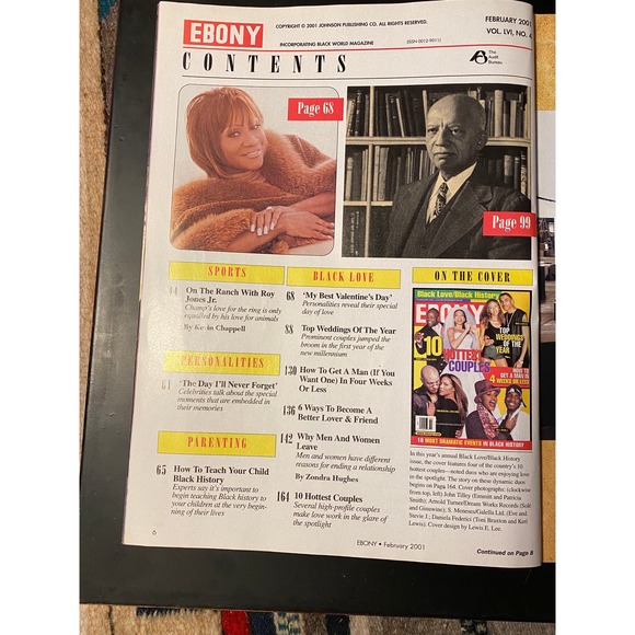 Ebony Magazine, February 2001, Cover Feature Story  "10 Hottest Couples" - Picture 2 of 14